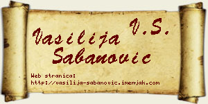 Vasilija Šabanović vizit kartica